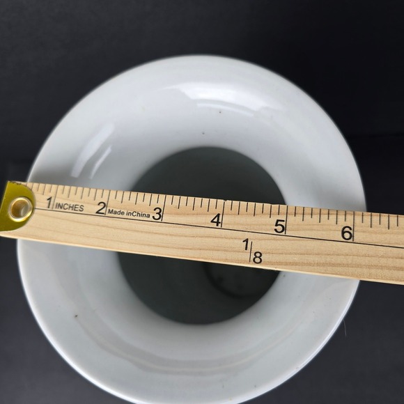 Vintage Yellow Blue Floral Porcelain Vase 13.5" Chinoiserie China - Picture 5 of 8